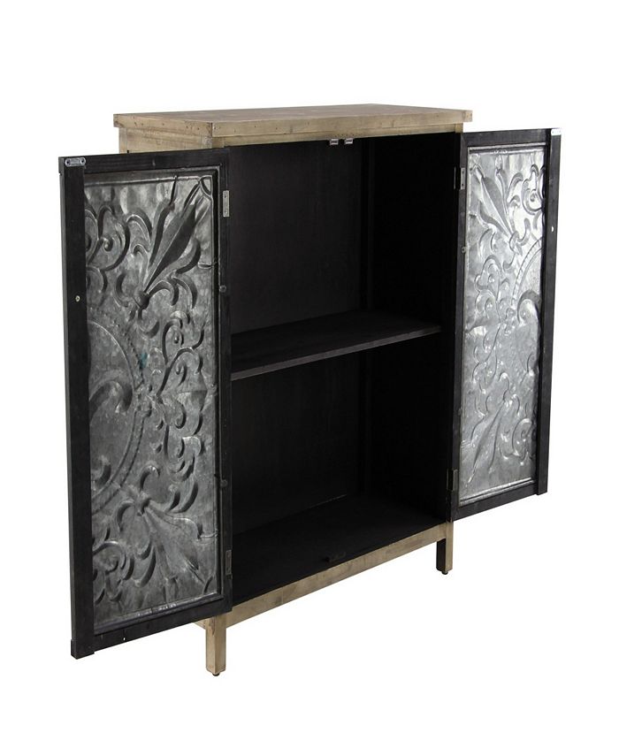 Rosemary Lane Rustic 38" x 36" Rectangular TwoDoor Wood and Iron