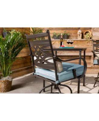 Hanover Montclair 3-Piece High-Dining Set with 2 Swivel Chairs and a 33" Square Table - 36.2" x 33" x 87.9"