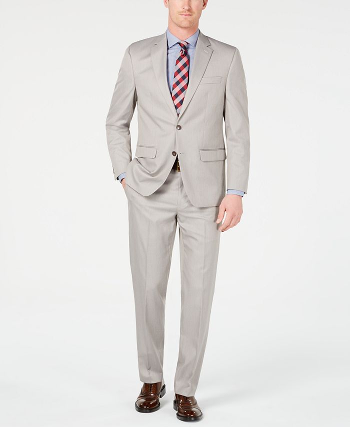 Club Room Men's Classic-Fit Stretch Tan Neat Suit, Created for Macy's ...