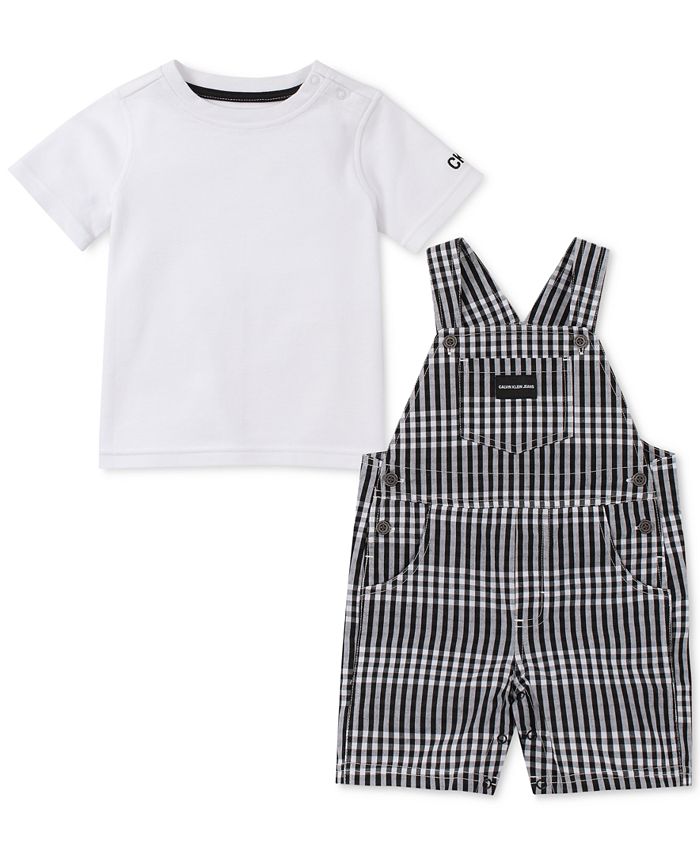 Calvin Klein Baby Boys 2-Pc. T-Shirt & Shortalls Set - Macy's