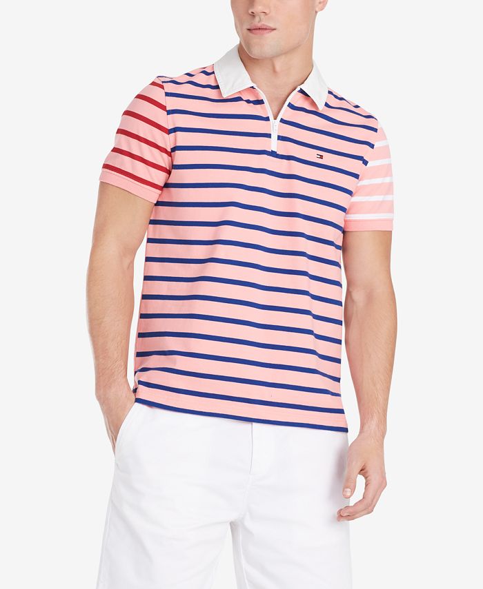 Tommy Hilfiger Men's Daniel Regular-Fit Colorblocked Stripe Logo Polo ...