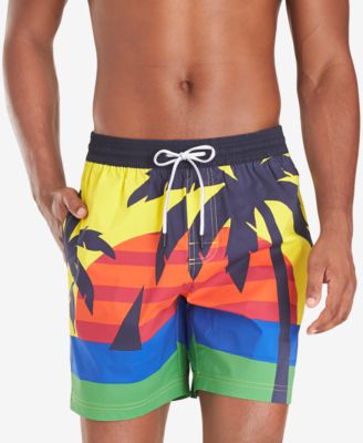 Tommy Hilfiger - Men's Darcy Stretch Tropical-Print 6-1/2" Swim Trunks