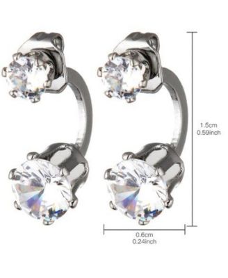 Double Cubic Zirconia Stone Ear Huggie