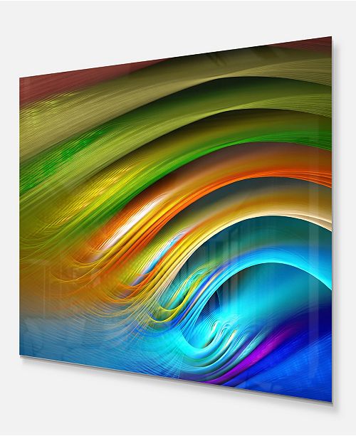 Designart Colorful Fractal Water Ripples Abstract Metal Wall Decor 20 X 12