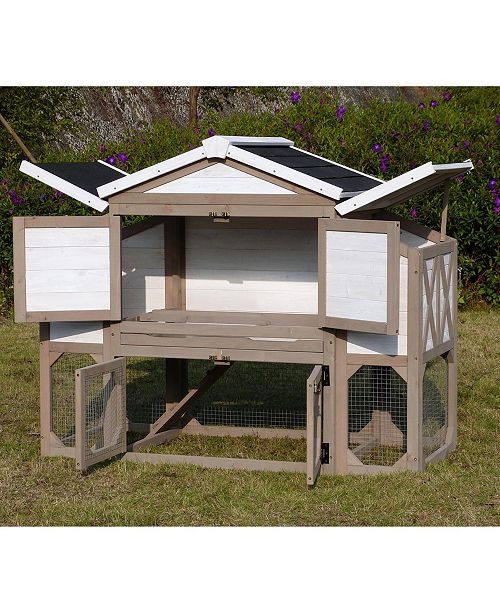 zoovilla Country Style Chicken Coop, White With a Grey Trim & Reviews