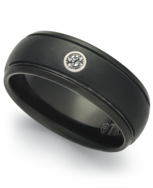 image of Men-s Diamond Band (1/10 ct. t.w.) in Black Tungsten Carbide