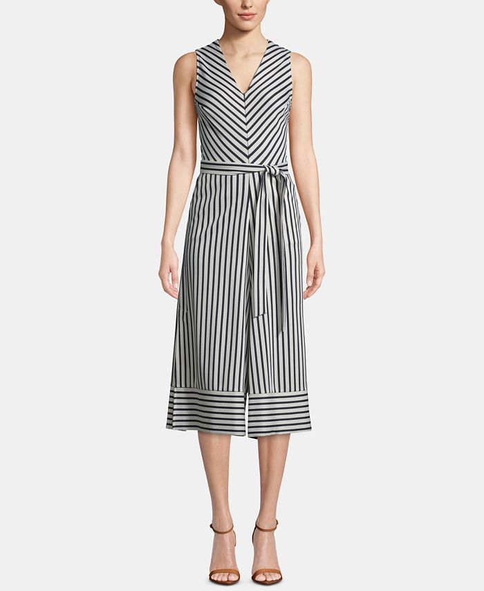 Eci striped jumpsuit top
