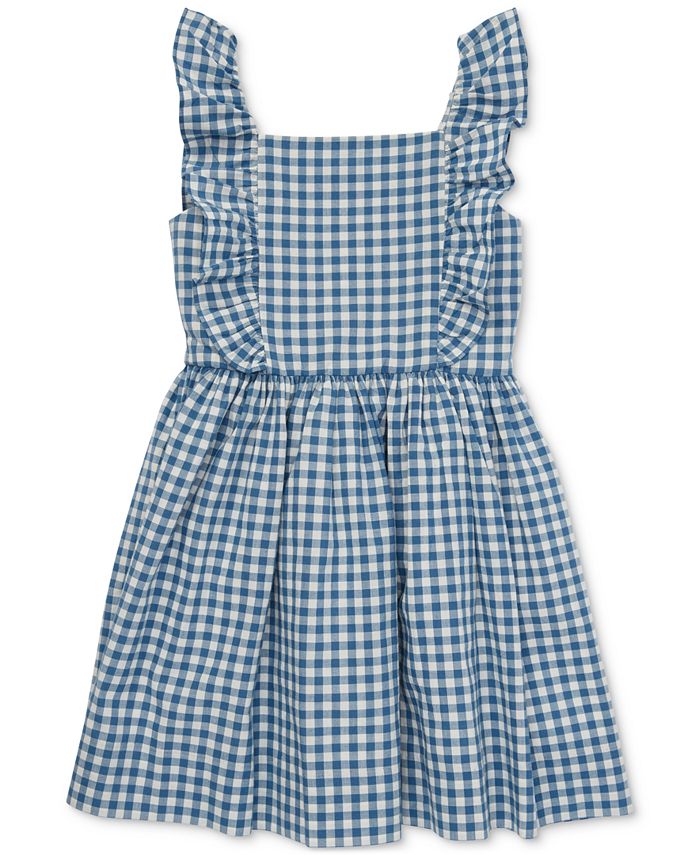 Polo Ralph Lauren Little Girls Ruffled Gingham Cotton Dress - Macy's