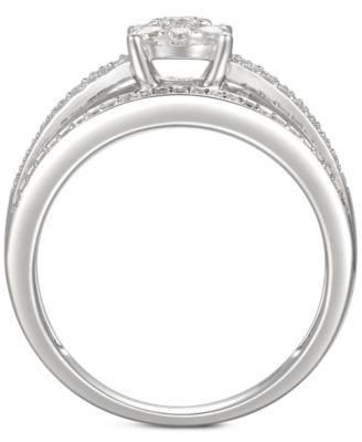 Cubic Zirconia Bridal Ring in Sterling Silver