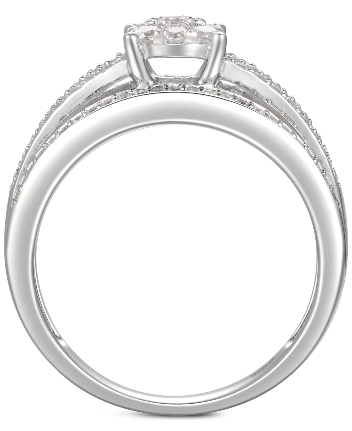 Bridal Ring in Sterling Silver - Cubic Zirconia