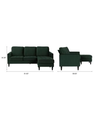 CosmoLiving by Cosmopolitan Strummer Velvet Reversible Sectional Sofa