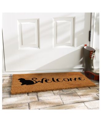 Feline Welcome Coir/Vinyl Doormat, 17" x 29"
