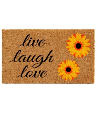 Home & More - Sunflower Live Laugh Love 24" x 36" Coir/Vinyl Doormat