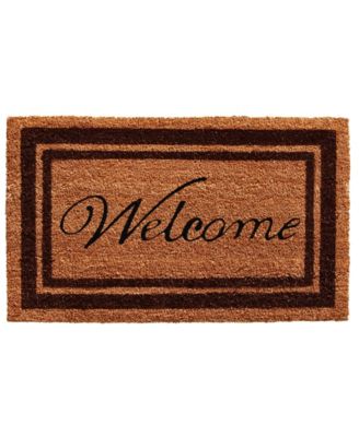 Border Welcome Coir/Vinyl Doormat, 18" x 30"