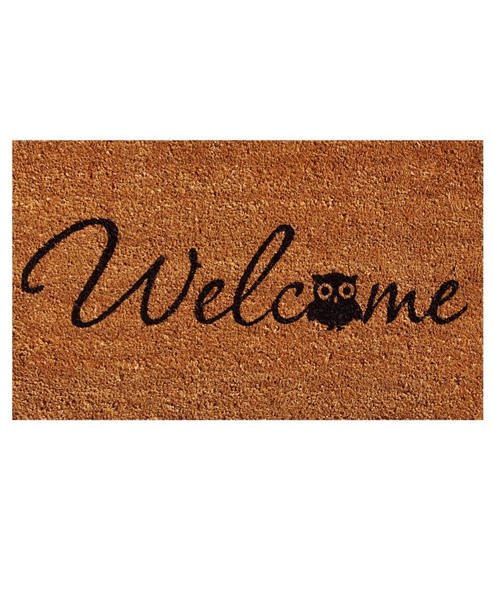Home & More Barn Owl 24" x 36" Coir/Vinyl Doormat Macy's