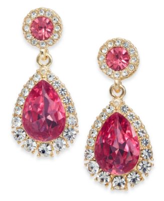 Charter Club Crystal & Stone Drop Earrings, Created For Macy's - Macy's