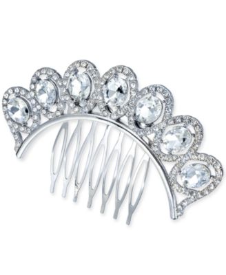 INC International Concepts - Silver-Tone Crystal Hair Comb, Created for Macy's