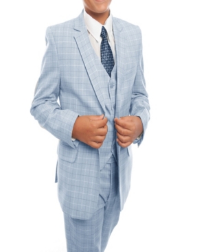 image of Tazio Windowpane Classic Fit 2 Button Suits for Boys