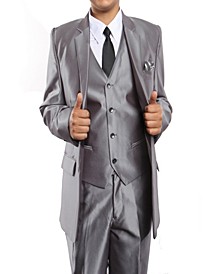 Shiny Single Breasted 2 Button Vested Suits for Boys