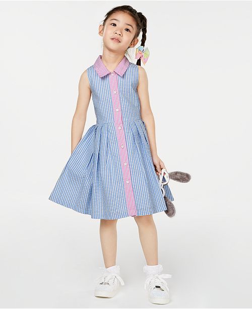 Rare Editions Toddler Girls Colorblocked Seersucker Gingham Shirtdress ...