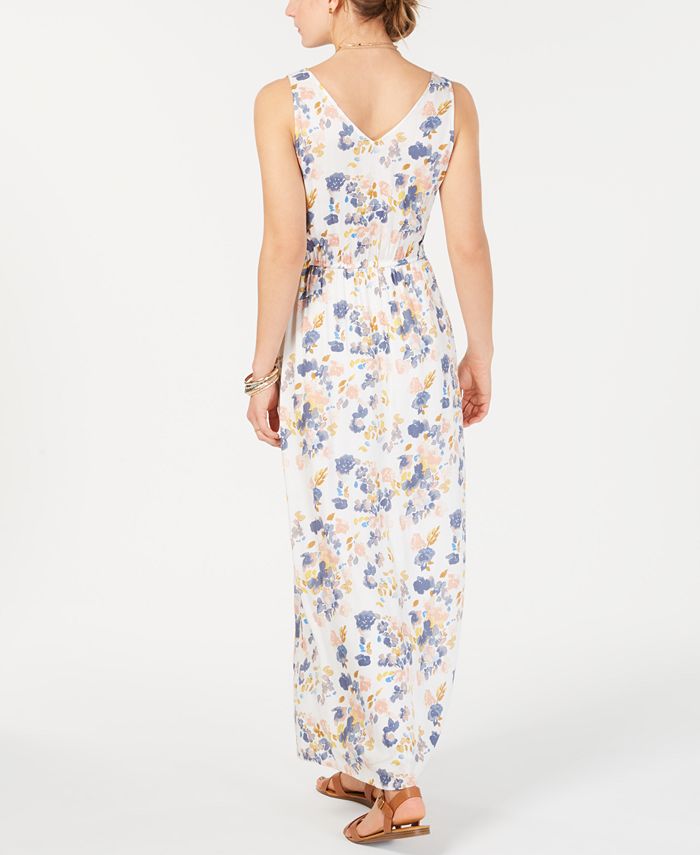 Lucky Brand Floral Tie Waist V-Neck Maxi Dress - Macy's
