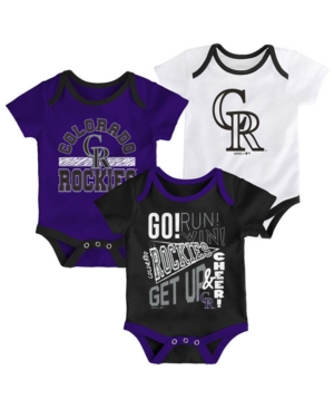 Outerstuff Baby Colorado Rockies Newest Rookie 3 Piece Bodysuit Set