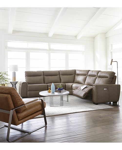 Furniture Cheadle Leather Sectional Sofa Collection Created For