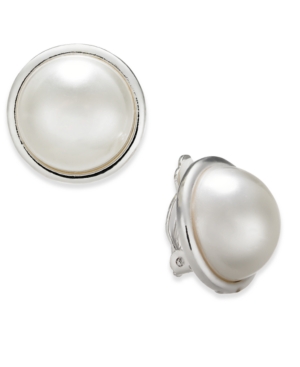 image of Charter Club Imitation Pearl Clip-On Earrings, Created for Macy-s