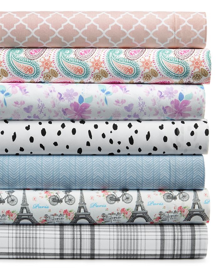 Sanders CLOSEOUT! Printed Microfiber 4 Pc. Sheet Set, Full, Created for