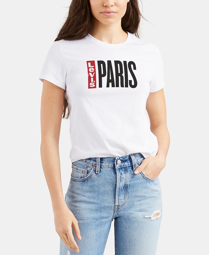 Levi's Paris Logo Cotton T-Shirt - Macy's