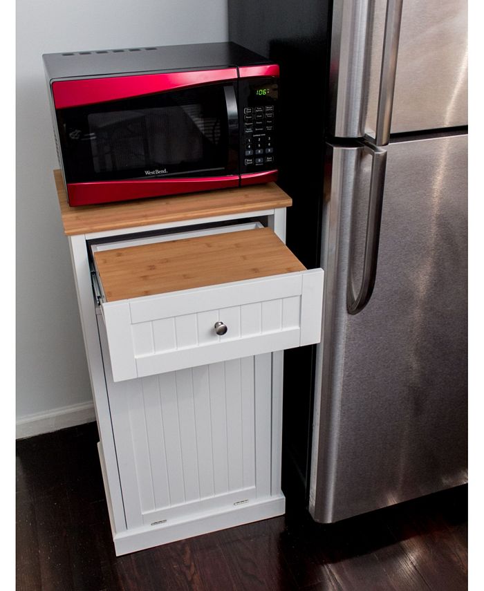 Spacemaster Microwave Kitchen Cart With Hideaway Trash Can Holder Macy's