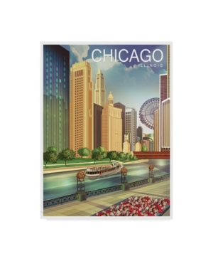 Trademark Innovations Old Red Truck 'chicago 1' Canvas Art In Multi