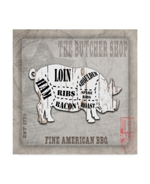 Trademark Global Lightbox Journal 'american Butcher Shop Pig' Canvas Art In Multi
