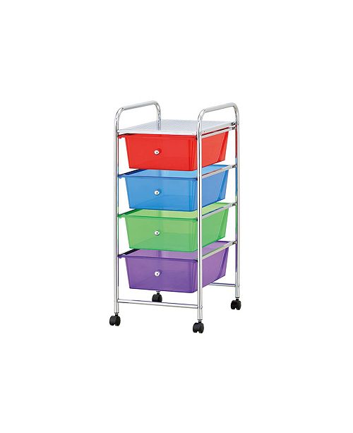 Mind Reader Rolling All Purpose Storage Cart And Organizer With 4