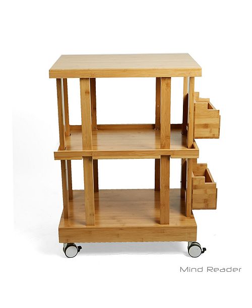 Mind Reader 3 Tier Kitchen Utility Cart With 2 Storage