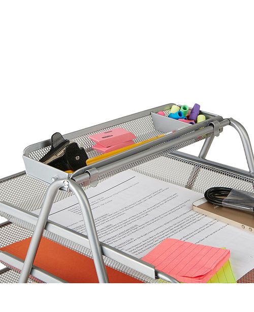 Mind Reader 3 Trays Desktop Document Letter Tray Organizer With