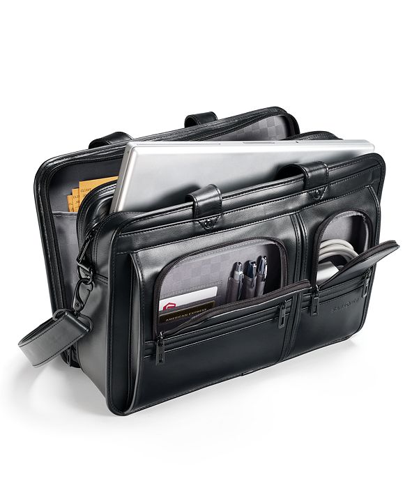 Samsonite Professional Leather 2 Pocket Laptop Briefcase & Reviews ...