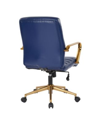 Mid-back Faux Leather Chair with Arms and Base