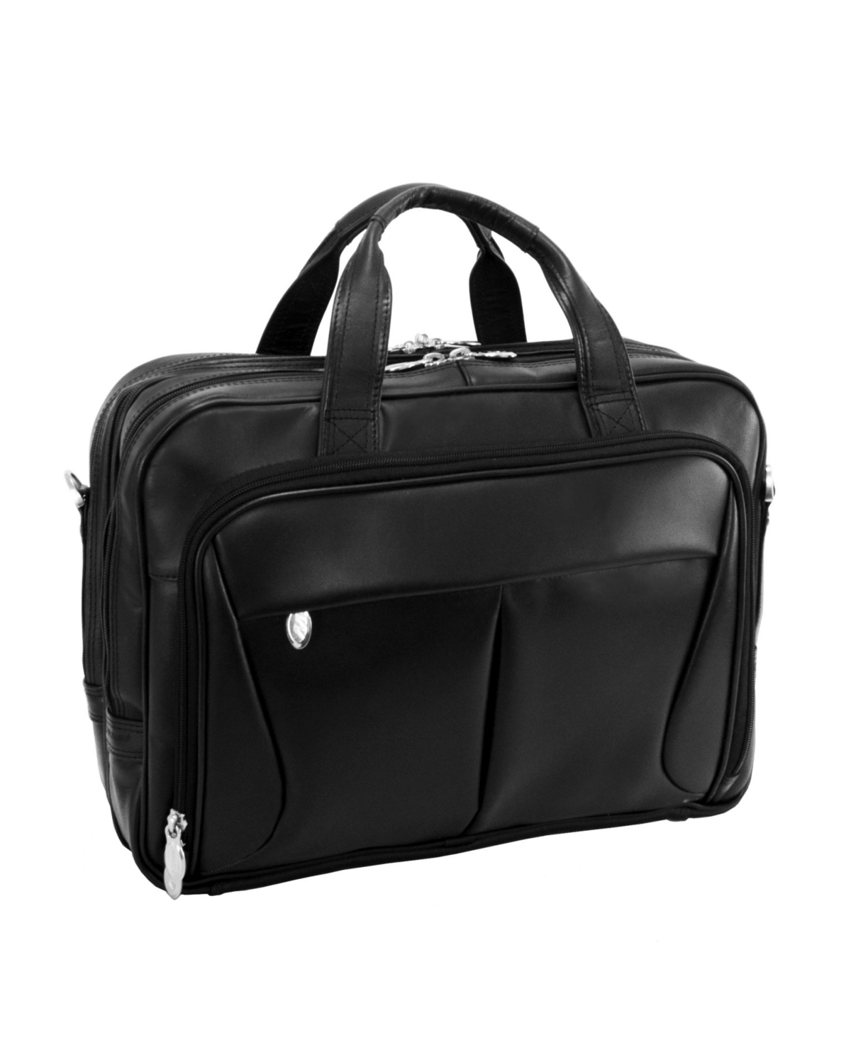 Pearson Expandable Double Compartment Laptop Briefcase - Black
