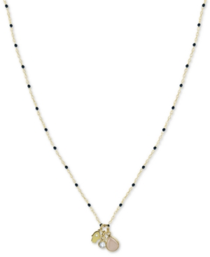 image of Argento Vivo Hamsa Hand Multi-Charm Beaded Pendant Necklace in Gold-Plated Sterling Silver, 16