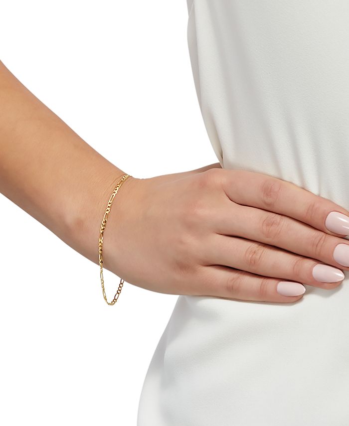 Italian Gold Figaro Link Chain Bracelet in 14k Gold Macy's