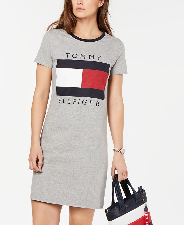Tommy Hilfiger Logo TShirt Dress, Created for Macy's & Reviews Dresses Women Macy's