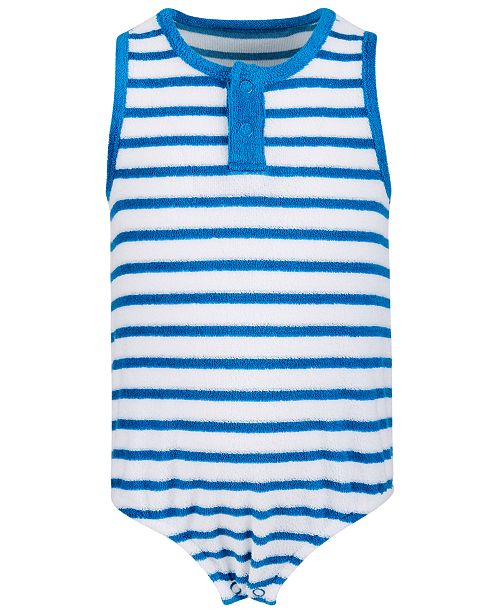 First Impressions Baby Boys Or Girls Striped Terry Cotton Romper