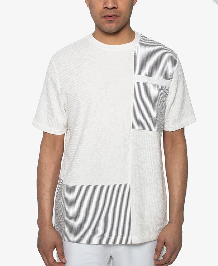 Sean John Men's Seersucker Pattern-Blocked T-Shirt & Reviews - T-Shirts ...