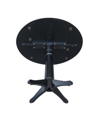 International Concept 42" Round Dual Drop Leaf Pedestal Table