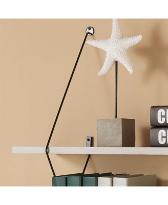 Contemporary Two Level Shelving System with Black Wire Brackets