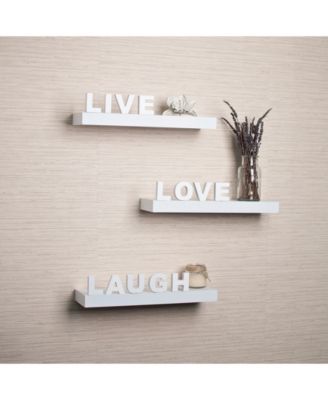 Danya B Decorative "Live" "Love" "Laugh" Wall Shelves - Set Of 3 - Macy's