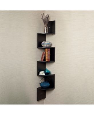 Danya B Laminate Large Corner Wall Mount Shelf