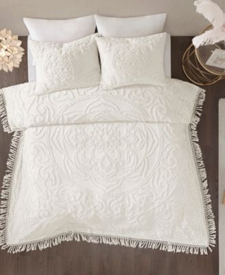 Laetitia Medallion Fringe 3-Pc. Quilt Set, Full/Queen