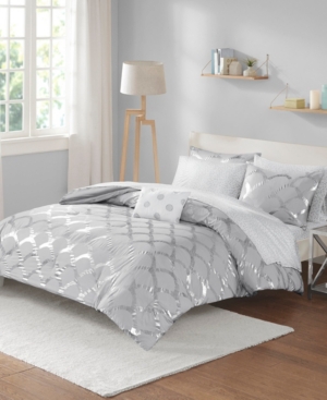 Jla Home Lorna Twin Xl 6 Piece Comforter And Sheet Set Bedding In Gray